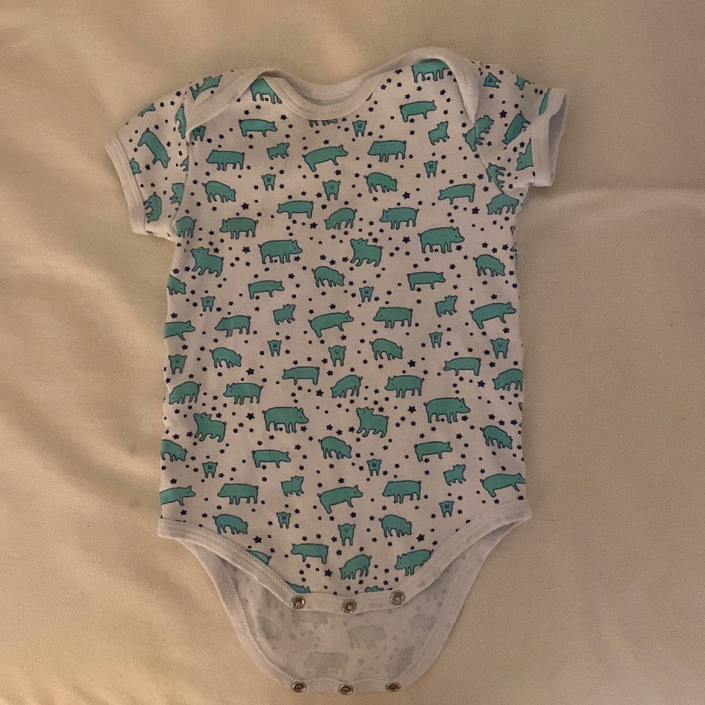 Roller rabbit pig onesie